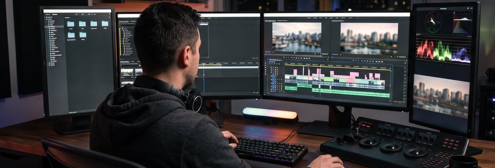 Video editing suite — Seven Media post-production